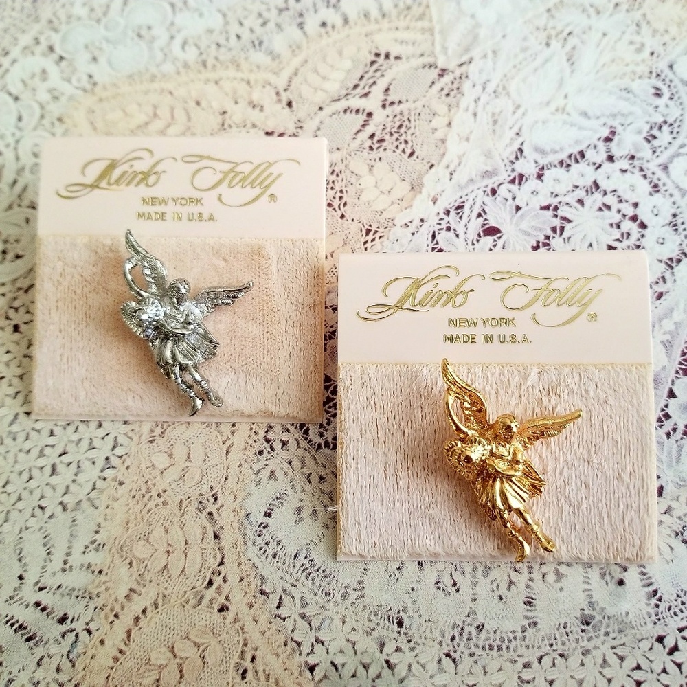Two Vintage Kirks Folly Fairy Brooches